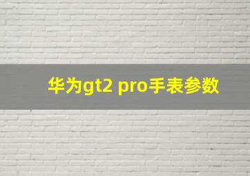 华为gt2 pro手表参数